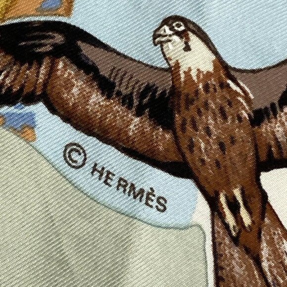 HERMES Carre 90 - Light Blue Multi Scarf 250-072225 - Picture 4 of 5